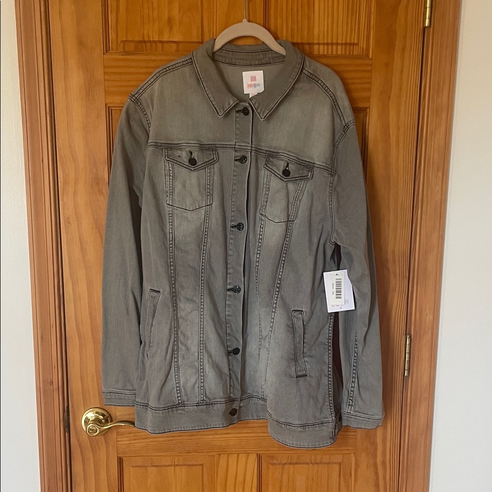 LuLaRoe Women's Gray Distressed Denim Jacket